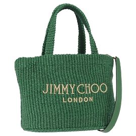 Borsa Jimmy Choo Raffia 2way Verde Oro Auth BA9200