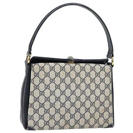Gucci Borsa a Spalla GG Supreme in PVC Navy Gold 001 085 1368 Auth 158804