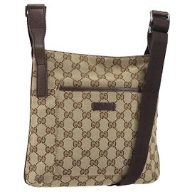Sac à bandoulière GG Canvas Gucci Beige Argent 122793 Auth 156411