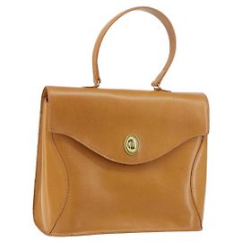 Borsa a mano Christian Dior in pelle marrone dorato Auth ep12336