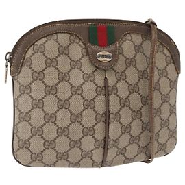 Borsa Sherry Line GG Supreme Web di GUCCI in PVC Beige e Oro 904 02 047 Auth ka922