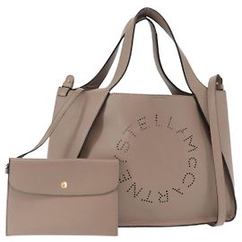 Autre Marque Stella McCartney Handtasche Leder 2-Wege Beige Gold 513860 Auth 155498
