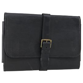 LOUIS VUITTON Epi Trousse Priant Borsa Clutch Nera M48372 LV Auth bs31102