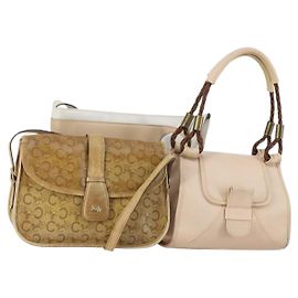 Céline CELINE Borsa Chloe Salvatore Ferragamo in pelle 3 pezzi Beige Marrone Auth yk19853