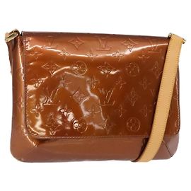 LOUIS VUITTON Borsa Thompson Street Monogram Vernis Bronzo M91124 LV Auth 155020