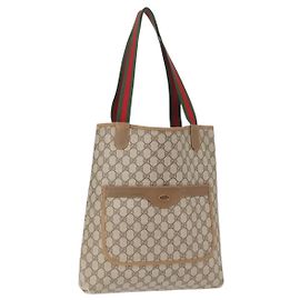 Bolsa Gucci GG Supreme Web Sherry Line PVC Bege Vermelho Verde 02 003 53 Auth 155240