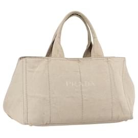 PRADA Canapa GM Borsa a mano in tela beige oro Auth 151619 - Prada