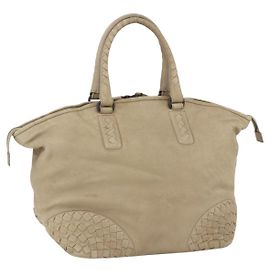 Autre Marque BOTTEGA VENETA INTRECCIATO Hand Bag Leather Beige Auth bs31361