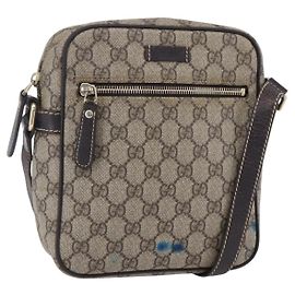 Gucci Borsa a Spalla GG Supreme PVC Beige Oro 233268 Auth 153011