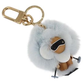 LOUIS VUITTON Portachiavi Vivienne Natale Ski Charm Blu M67395 Auth 154111SM