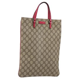 Gucci Borsa a mano GG Supreme in PVC beige 117551 Auth yk19795