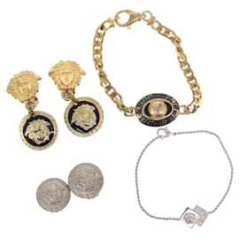 Colar VERSACE metal 4 peças Ouro Prata Auth bs30846 - Versace