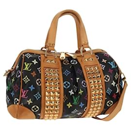 LOUIS VUITTON Borsa Courtney MM 2way Monogram Multicolore Nera M45642 Auth BA8731V