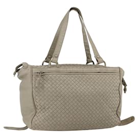 Autre Marque BORSO A MANO IN PELLE INTRECCIATO BOTTEGA VENETA BEIGE ORO Auth 155700