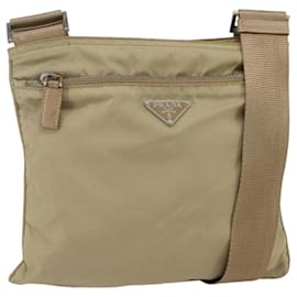 Borsa a Spalla PRADA Nylon Beige Argento Autentica 156267