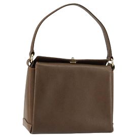 Gucci Sac à épaule en cuir marron doré Auth ep12021