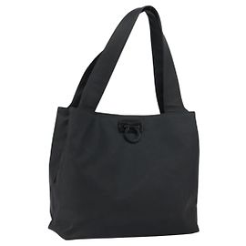 Borsa Tote Salvatore Ferragamo in nylon nero argento autentica 154520
