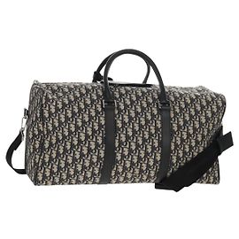 Borsa Lango 50 in tela jacquard Trotter Christian Dior blu navy argento autentica 152454SM