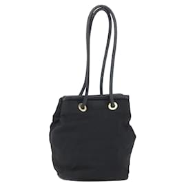 Céline Borsa a Spalla CELINE Nylon Nero Oro Auth 152231