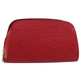 LOUIS VUITTON Pochette Dauphine PM Epi Rosso Castigliano M48447 LV Auth BA8367