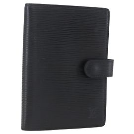 CUBIERTA DE AGENDA DIARIA LOUIS VUITTON Epi Agenda PM Negra R20052 LV Auth BA8370
