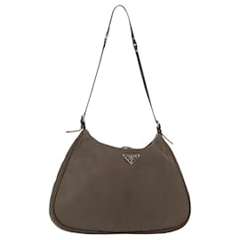Borsa a Spalla PRADA in Nylon Marrone Auth 153825