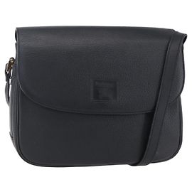 Autre Marque Borsa a Spalla Burberrys in Pelle Nera e Oro Auth ep12073