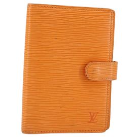 CUBIERTA DE AGENDA PM LOUIS VUITTON Epi Naranja Mandarina R2005H Auth BA8371