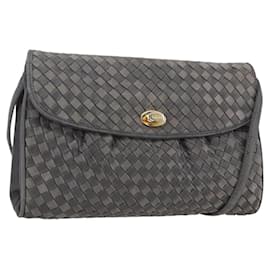 BALLY Borsa a Spalla in Pelle Grigia Dorata Auth BA8439 - Bally