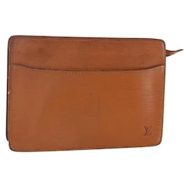 LOUIS VUITTON Pochette Uomo Epi Borsa Marrone Zipangu Oro M52528 LV Auth th6459
