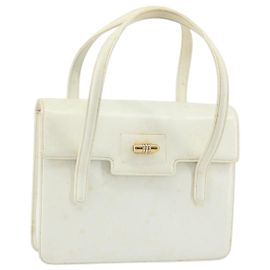 Bolso de mano GUCCI de cuero blanco y oro Auth 154583