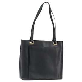 GUCCI Tote Bag aus Leder Schwarz Gold 002 1817 0336 Auth ep12099
