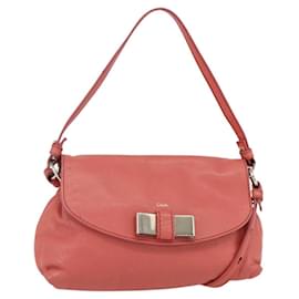 Chloé Borsa a mano in pelle Chloe Lily 2 in 1 Rosa Oro Auth BA7807