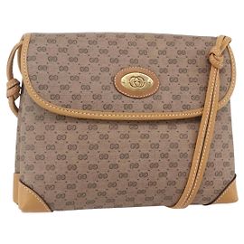 Gucci Borsa a Spalla Micro GG Supreme PVC Beige Oro 007 105 5548 Auth BA7825
