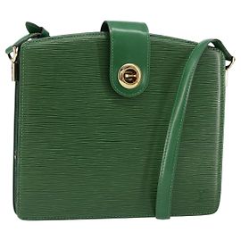 LOUIS VUITTON Epi Capuchin Schultertasche Grün M52344 LV Auth BA7926