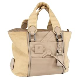 Chloe Tote Bag Leder Beige Braun Auth SW1787 - Chloé