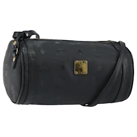 MCM Vicetos Logogram Shoulder Bag PVC Black Gold Auth 151037