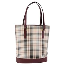Burberry Nova Check Tote Bag aus Canvas Beige Gold Auth ep11287