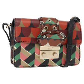 Borsa a spalla in pelle multicolore dorata RED VALENTINO Auth bs29441