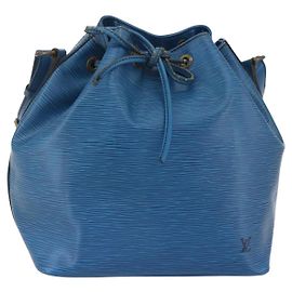 LOUIS VUITTON Borsa a Spalla Petit Noé Epi Blu M44105 LV Auth 145448