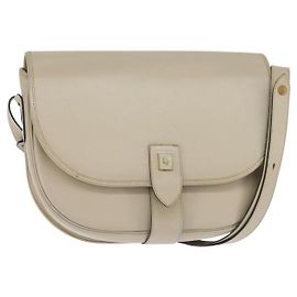 Christian Dior Schultertasche aus Leder Beige Gold Auth bs30458