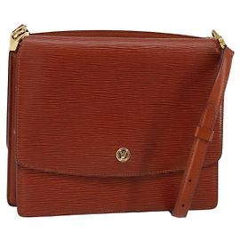 LOUIS VUITTON Epi Grenel Schultertasche Braun Kenia M52363 LV Auth gh1061