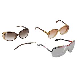 Gafas de sol Christian Dior Plástico 3Set Marrón Negro Auth bs29549