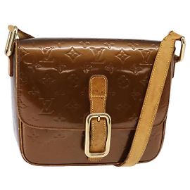 LOUIS VUITTON Borsa a Spalla Monogram Vernis Christie GM Bronzo M91107 Auth 143251