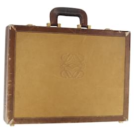 LOEWE Anagram Valigetta Borsa a Mano Pelle Beige Auth 150956 - Loewe