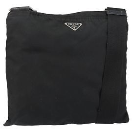 PRADA Shoulder Bag Nylon Black Silver Auth ep10975