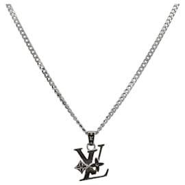 COLLANA Monogram Row in metallo Argento LOUIS VUITTON M02254 LV Auth 143366