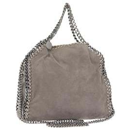Autre Marque Borsa a Spalla Stella McCartney Chain Fabera in Camoscio Grigio Argento Autentica BA6056