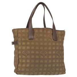 CHANEL Nuova Borsa Tote da Viaggio Nylon Khaki CC Auth 143817