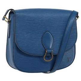 LOUIS VUITTON Epi Saint Cloud GM Shoulder Bag Toledo Blue M52195 LV Auth 143462